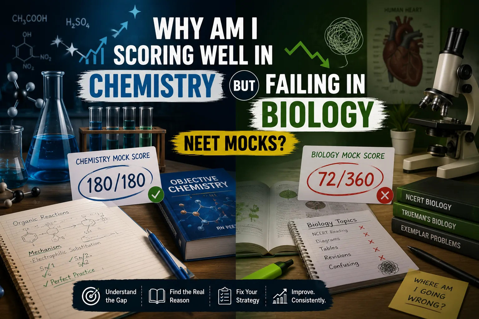 Why Am I Scoring Well in Chemistry but Failing in Biology NEET Mocks? 